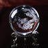 HDCRYSTALGIFTS Crystal 2.4 inch (60mm) Chinese Dragon Crystal Ball with Sliver-Plated Flowering Stand,Fengshui Glass Loong Ball Home Decoration...