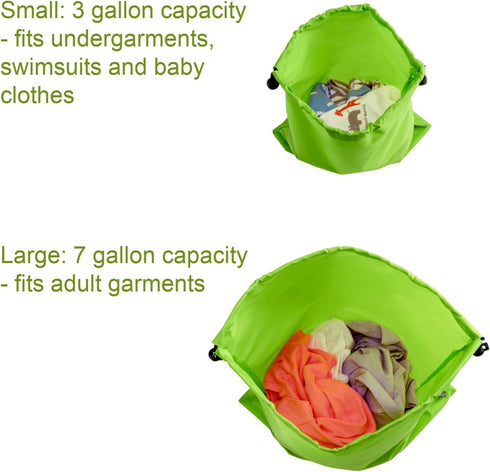 Smooth Trip Travel Laundry Bags with Odor-Blocking Barrier for Wet and Dirty Clothes - Set of 2 Foldable Compact Bags Fit in Luggage and Packs for...