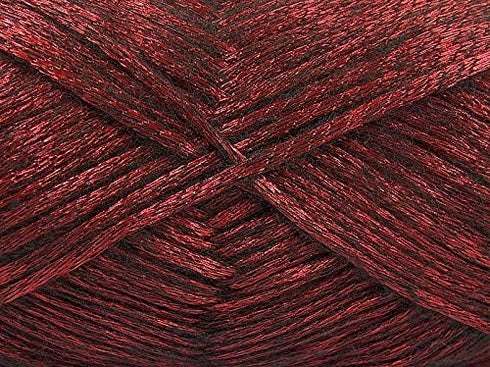 Glam Universe Metallic Shine Fuzzy Wool Nylon Blend Yarn 100 Grams, 250 Yards - Red, Black......