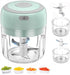 Electric Mini Food Chopper, Rechargable Small Food Processor for Garlic, Puree, Onion, Herb, Veggie, Ginger, Fruit Blender (250ml+100ml 2 cups, Gr...