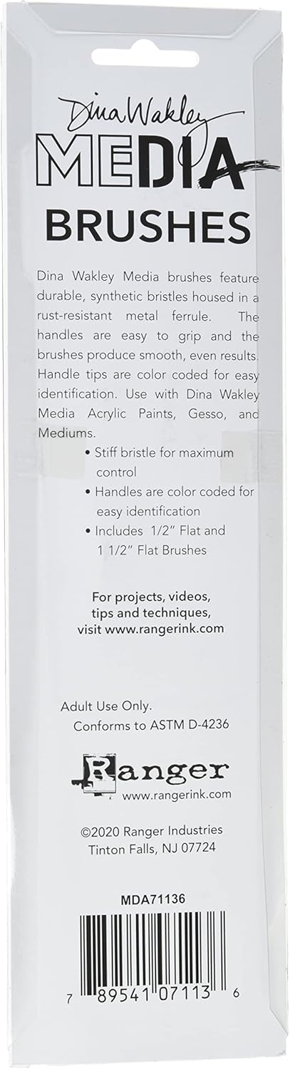 Dina Wakley Media MEDIA BRUSHES 2/PKG 1.5" & .5"...