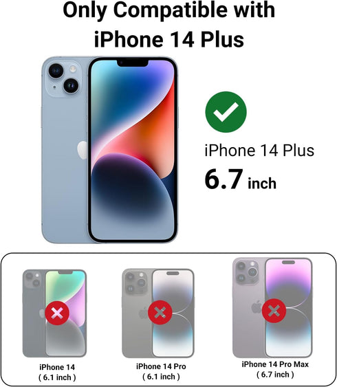 JINTONG 4 Pack Tempered Glass Screen Protector for iPhone 14 Plus (6.7 Inch) 9H Shatterproof Tempered Glass Film, Scratch Resistant, Case Friendly...