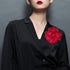 Flower Brooch, 3.94 Inch Large Big Rose Flower Brooches Satin Flower Brooch Pin Solid Color Flower Pins for Women Prom Wedding Clothes Dresses Acc...