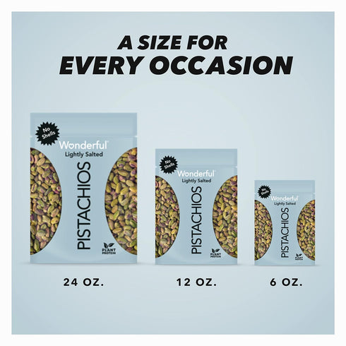Wonderful Pistachios No Shells, Lightly Salted Nuts, 6 Ounce Resealable Bag, Protein Snacks, Gluten Free, Healthy Snack (Packaging May Vary)...