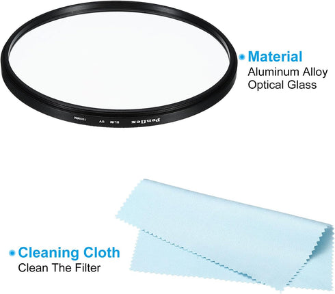 PATIKIL 105mm UV Filter, 1 PCS UV Protection Filter Slim UV Protection Camera Lens Filter Aluminum Optical Camera Accessory Crystal Clear Pics for...