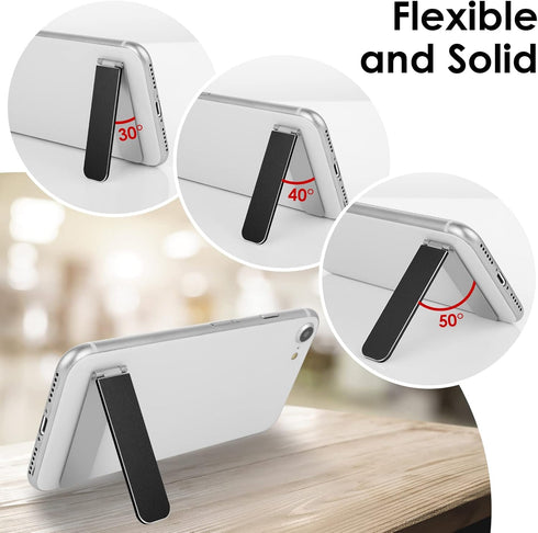Giantree Ultra Thin Cell Phone Holder, Adjustable Mini Alloy Phone Kickstand Portable Phone Stand Foldable Phone Stand for Mobile Phone Tablet (Bl...