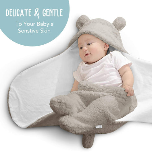 BlueMello Swaddle Blanket | Ultra-Soft Plush Essential for Infants 0-6 Months | Receiving Swaddling Wrap Grey | Ideal Newborn Registry and Toddler...