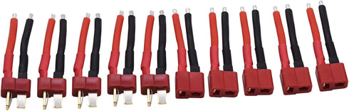 Blomiky 5 Pairs Female and Male 14AWG Silicon Wire Extention Deans T Plug Connector for RC Cars Drone Lithium Battery T Plug 5...