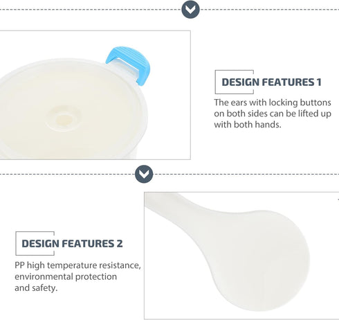 Microwave Rice Steamer Rice Cooker Double vent design, convenient for steam discharge, without generating air pressure. Rice Cooker Small Microwav...
