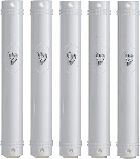 MEZUZAH CASE Holder (shidell) ??? ????? Plastic Semiround Silver shin Waterproof Rubber Cork lot of 5 (White, 15)...