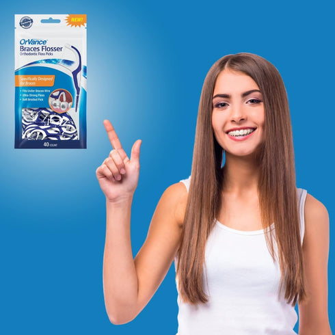 Braces Flosser - Designed for Braces for an Easy & Effective Clean, Ultra Strong Floss - 40 Count (Pack of 3)...