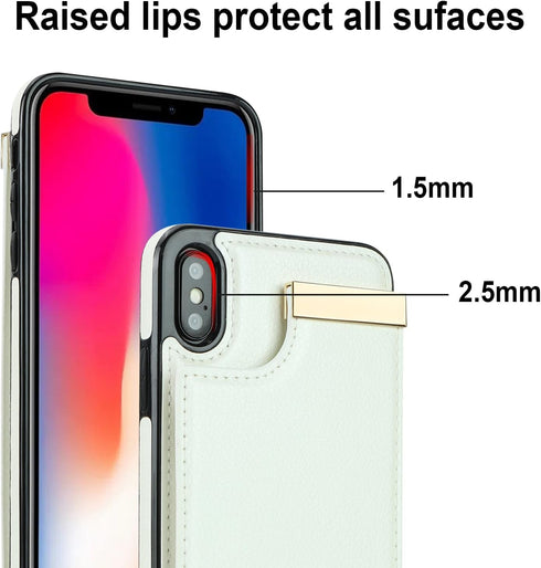 Asuwish Phone Case for iPhone Xs Max Wallet Cover with Tempered Glass Screen Protector and Leather Purse Credit Card Holder Slot Cell i X XR Xsmax...