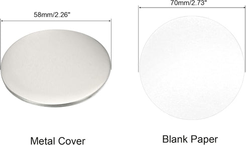 PATIKIL 2.26inch Button Parts, Blank Button Making Supplies,50Pcs Round Badge Parts DIY Pin Maker Kit for Button Maker Machine with Metal Cover Pl...