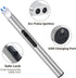 Electric Candle Lighter Long Pen Shape Windproof Pulse Arc Lighers USB Rechargeable for Candle Kitchen Fireplace Camping BBQ (Silver)...