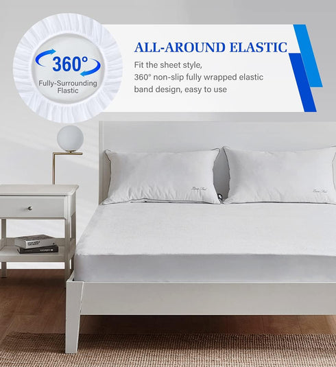 Twin XL Mattress Protector,Mattress Cover Noiseless Waterproof Soft Breathable Terry for Pets Kids Adults 39" x 80"...