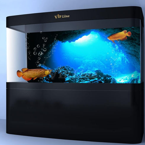 Aquarium Background Poster Under Water Cave Sunlight Fish Tank Backdrop Decorations PVC Fish Tank Background (36" x 20"/ 91 x 50cm)...