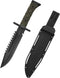 15" Fixed Blade Tactical Knives with Sheath, Stainless Steel Survival Hunting Bushcraft Full Tang Non-Slip Handle Knife with Serrated Blade Back f...