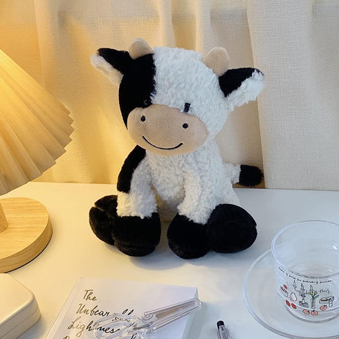 HWD 9.8'' Soft Cow Plush Dolls Stuffed Animals Toys Gifts for Kids, Toddler, Birthday, Valentines, Christmas (Sitting)...