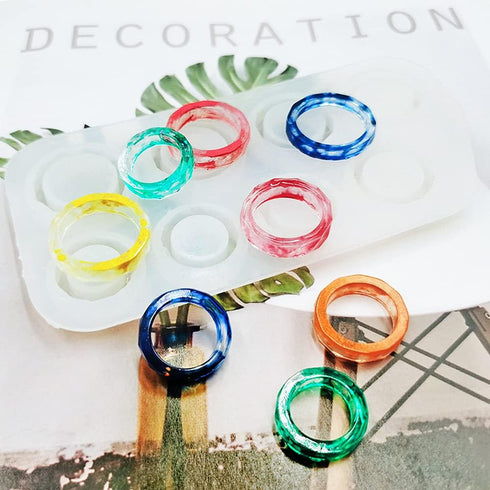 3Pcs Different Shapes Silicone Resin Ring Mold, SENHAI 8 Sizes Ring Jewelry Resin Casting Mold, for DIY Rings, Earrings, Necklace Pendants, Keyrin...