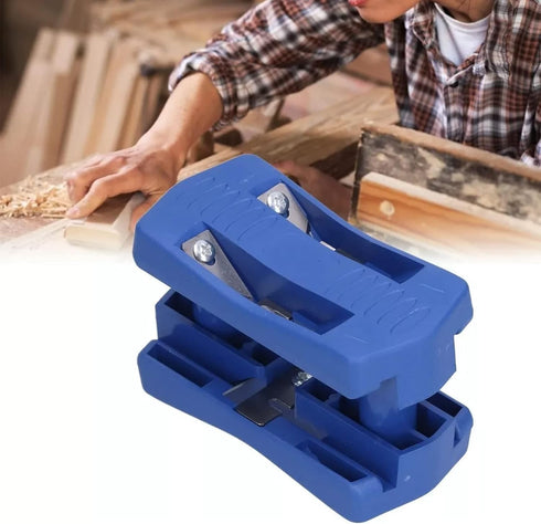 Edge Banding Trimmer, Mini Blue Plastic Woodworking Edge Banding Veneer Manual Trimming Woodworking Tool Hand Edge Band Cutter for Wood, Plywood, ...