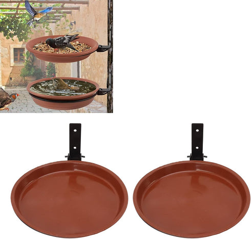 TOPINCN Tree Mount Bird Tray, Tree Mounted Bird Feeder Easy to Install for Backyard (2 Pot and 2 Bracket)...
