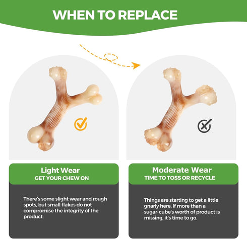 2 Pack Indestructible Dog Bones Chew Toys for Aggressive Chewers, Long Lasting Nylon Bone Tough Durable Dog Toys Puppy Toys Teeth Cleaning for Med...