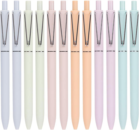 Gel Pens, Office Pens, 12 PCS 0.5mm Black Ink Pens Fine Point Smooth Writing Pens, Ball Point Pens for Journaling, Ink Not Skip, Cute Aesthetic Of...