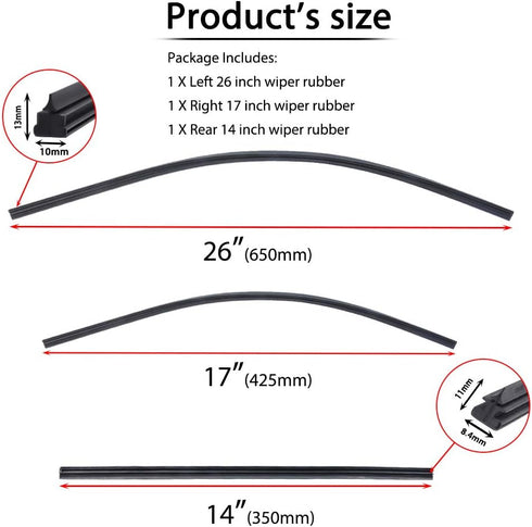 Replacement for Honda CR-V 2007-2011, OTUAYAUTO Windshield Wiper Blade Refills - Replace OEM: 76622STKA02, 76632SWAJ02, 76632S2K004...