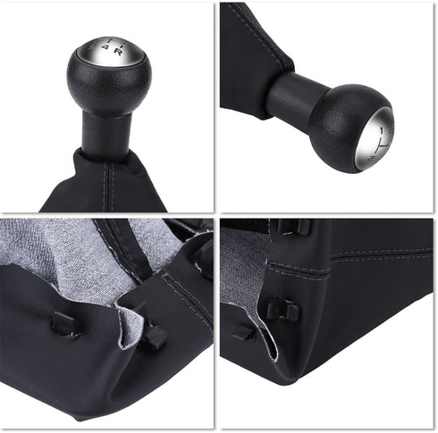 Qiilu Gear Shift Knob, 5 Speed Car Gear Shift Knob Gear Stick Gaiter Boot Kit for Peugeot 307 308 607 608 Citroen C3 C5...