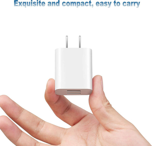 USB Wall Charger Block 2Pack Dual Port Cube Plug Power Charging Adapter Brick for Apple iPhone 15/14/13/12/XS Max/XR/X/8/8 Plus/7/6S/6S Plus/6/SE/...