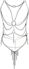 Liangliang Women's Cross Enticing Tassel Body Link Harness Metal Chain Tassels Lingerie Set...