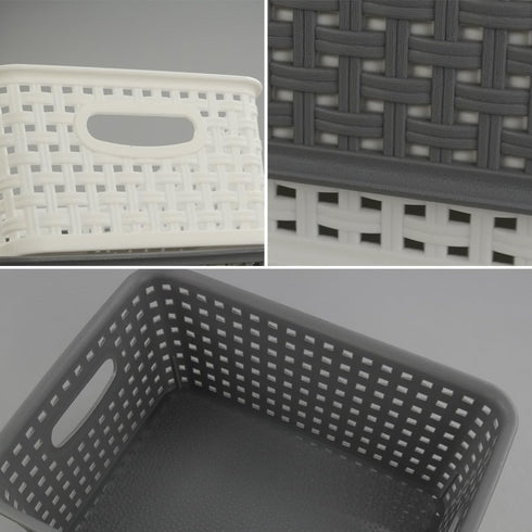 Idomy 6-Pack Plastic Storage Baskets/Bins, Rectangle...