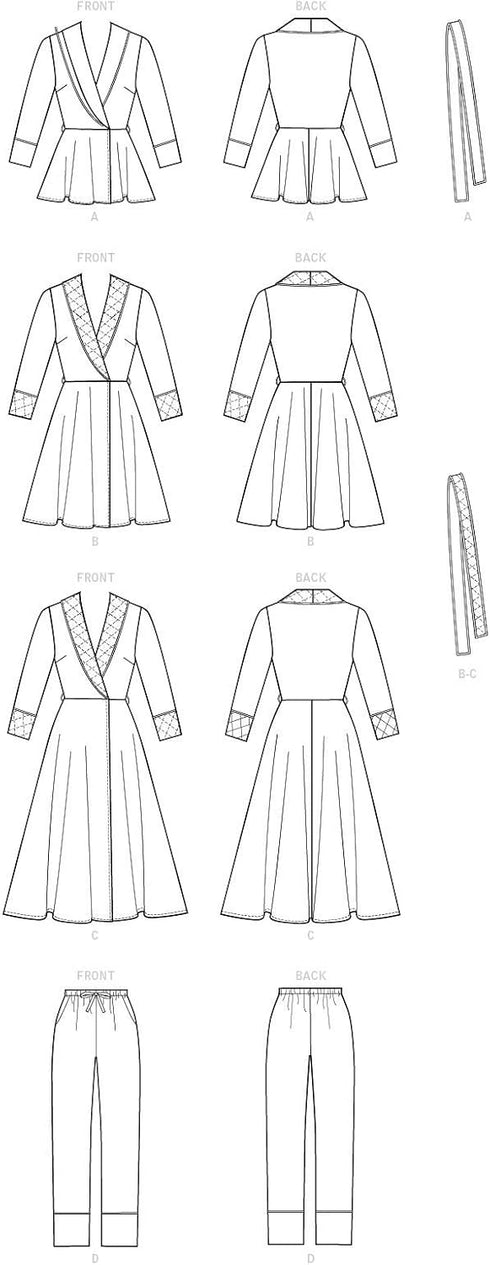 McCall Pattern McCall's Women's Pants, Belt, Robe, and Jacket, Sizes 4-14 Sewing Pattern, Plain...