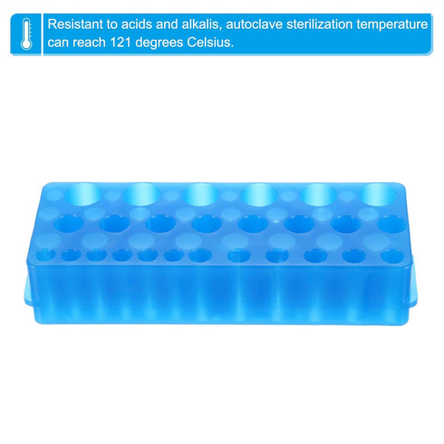 PATIKIL 26 Wells Tube Rack, 2 Pcs Vial Rack Single Layer Multifunction Centrifuge Tube Holder for Microcentrifuge Tubes 0.2/0.5/1.5/2/5ml, Blue...