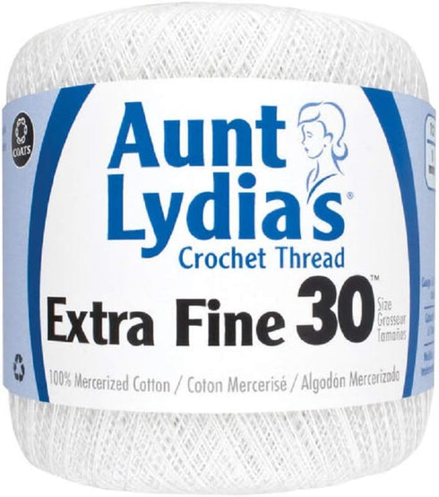 Aunt Lydia Extra Fine Crochet - 3 Pack of 500y/457m - White...