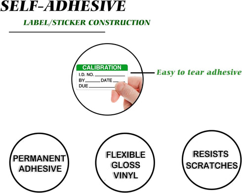 Self Laminating Calibration Labels 2 X 1 Inches - Write-on Calibration Stickers with Cover for for NIST Calibration, ISO-900 Calibration 128 Label...