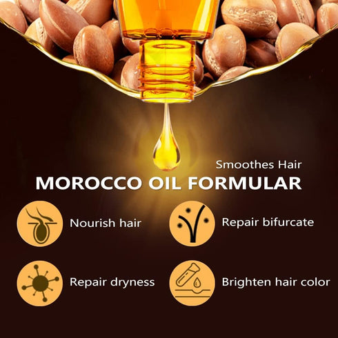 Hair Oil Serum for Frizzy Hair,Smooth & Shine Anti-frizz Hair Serum,Morocco Oil Silk Bright Hair Frizz-free Serum,Smoothing Natural Hair Care Esse...