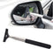 8sanlione Car Rearview Mirror Wiper, American Flag Telescopic Auto Mirror Squeegee Cleaner, Glass Mist Cleaning Tool with Retractable 98cm Handle,...