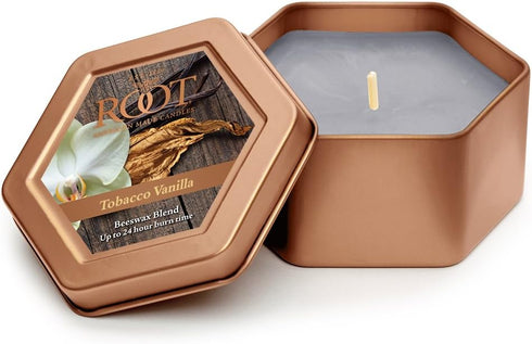 Root Candles Honeycomb Traveler Scented Beeswax Blend Candle, Tobacco Vanilla 4-Ounce...