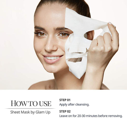 GLAM UP Sheet Mask Clarifying Oatmeal (10 sheets) - Smooths Skin Texture...