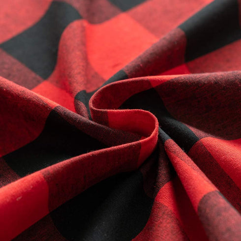 3 Pc Cotton Classic Country Farmhouse Kitchen Window Curtain -Red & Black Buffalo Check Tier & Valance Set, 54" x 18" / 27" x 36"...