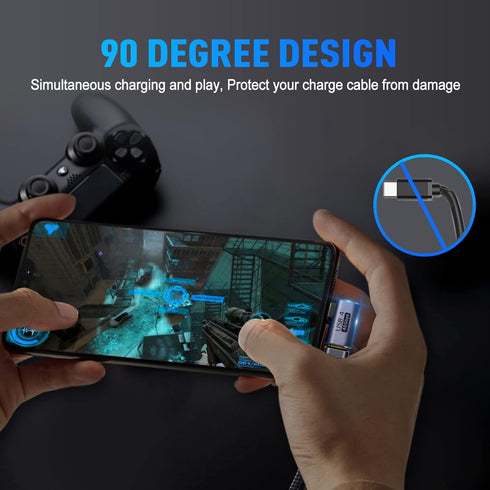 V VCOM USB C 90 Degree Adapter (2 Pack), 40Gbps Data Transfer USB Type C Male to Female Right Angle Extender for Steam Deck,Switch,Thunderbolt4, L...