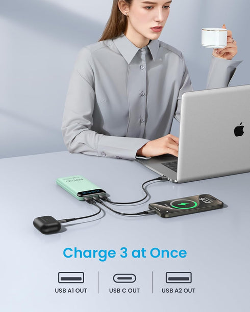 Portable Charger, 10,000 mAh Power Bank, USB C in&Out Fast Charging Battery Pack Compatible with iPhone 15/15 Plus/15 Pro/15 Pro Max, iPhone 14/13...