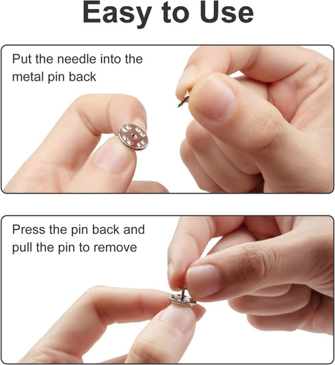 50 Pairs Metal Pin and Pin Backings, 8mm Length 4mm Width Blank Pins for DIY Enamel Pins Jewelry Gift Craft Making...