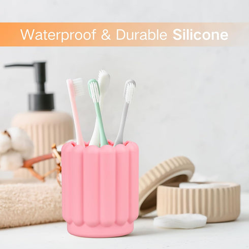 Silicone Pen Holder, Pencil Holder Cute Pens Cup for Desk for Kids Office Decor Desk Accessories Pen Pot Desk Organizer (Pink)...