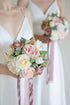 Ling's moment Artificial Flowers 25Pcs Ivory Roses Decor w/Stems,3" Real Touch DIY Foam Floral for Wedding Bouquet/Centerpieces, Outdoors Party Ba...