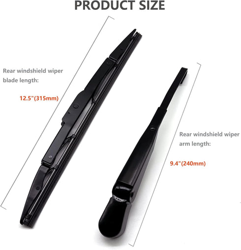 Rear Wiper Arm & Wiper Blade Replacement for Honda CRV CR-V 2012-2016, Factory OE Style Rear Windshield Wiper Arm & Wiper Blade Set, Replacement O...