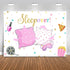 Mocsicka Sleepover Party Backdrop Sleepover Pajamas Pillow Fight Pink Girl Party Decorations Slumber Party Banner Photography Background Cake Tabl...