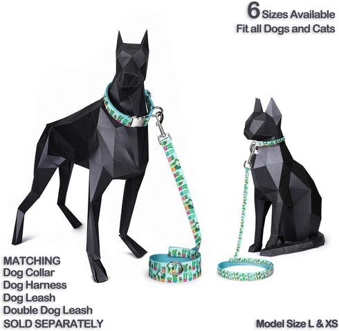 Pet Supplies, (Cactus and Succulents) Cat Collar, Dog Collar, Small Dog Collar, Medium Dog Collar, Large Dog Collar (Blue Cactus Leash, M)...