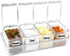 Clear Seasoning Rack Spice Pots-4 Pieces Clear Seasoning Storage Container for Spice Salt Sugar Cruet.Acrylic Seasoning Box, Cruet with Cover and ...
